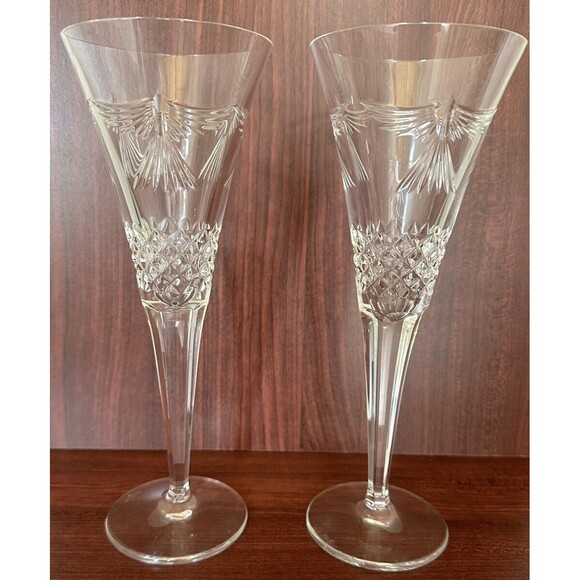 Waterford Other - Waterford Crystal Champagne Flutes The Millennium Collection PEACE Pair